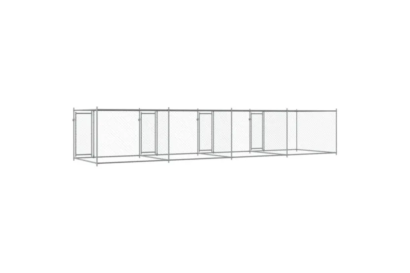 Vidaxl Dog Cage With Doors Grey 8x2x15 M Galvanised Steel Vidaxl Dog Cage With Doors Grey 8x2x15 M Galvanised Steel