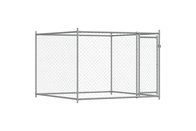 Vidaxl Dog Cage With Doors Grey 8x2x15 M Galvanised Steel Vidaxl Dog Cage With Doors Grey 8x2x15 M Galvanised Steel