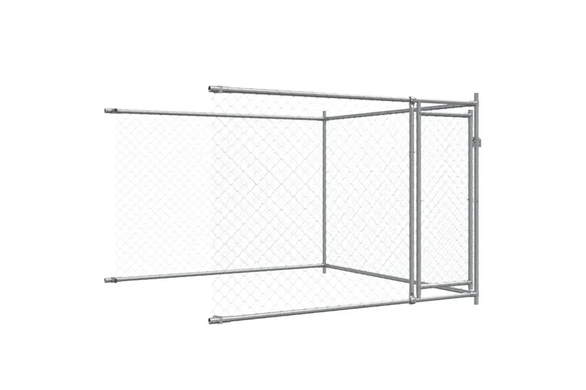 Vidaxl Dog Cage With Doors Grey 8x2x15 M Galvanised Steel Vidaxl Dog Cage With Doors Grey 8x2x15 M Galvanised Steel