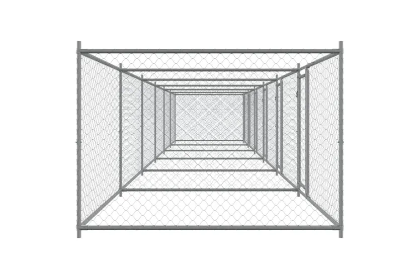Vidaxl Dog Cage With Doors Grey 12x2x15 M Galvanised Steel Vidaxl Dog Cage With Doors Grey 12x2x15 M Galvanised Steel