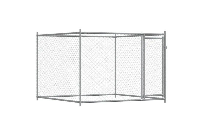 Vidaxl Dog Cage With Doors Grey 12x2x15 M Galvanised Steel Vidaxl Dog Cage With Doors Grey 12x2x15 M Galvanised Steel
