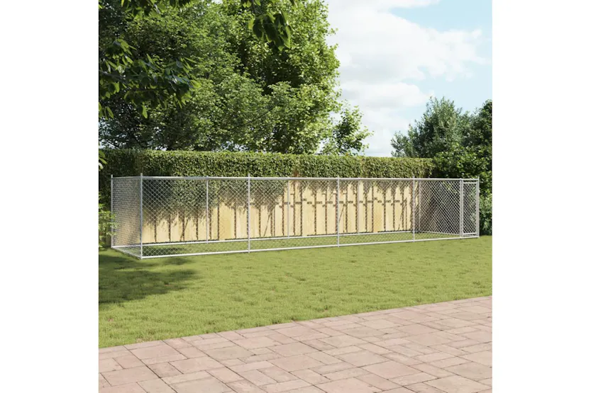 Vidaxl Dog Cage With Door Grey 8x2x15 M Galvanised Steel Vidaxl Dog Cage With Door Grey 8x2x15 M Galvanised Steel