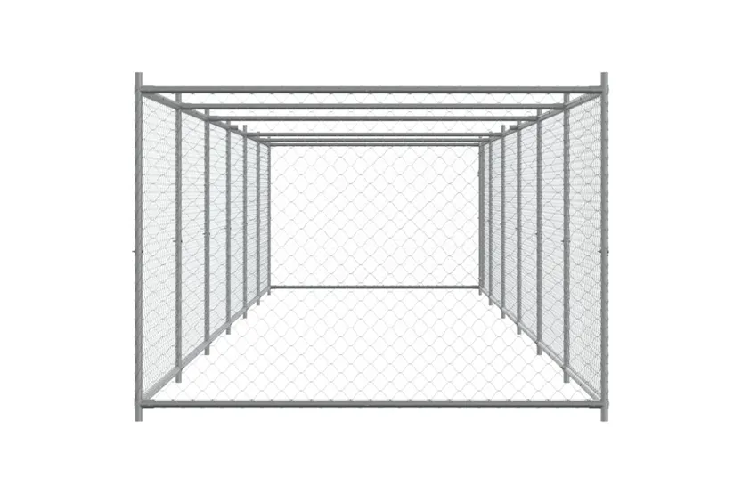 Vidaxl Dog Cage With Door Grey 12x2x15 M Galvanised Steel Vidaxl Dog Cage With Door Grey 12x2x15 M Galvanised Steel