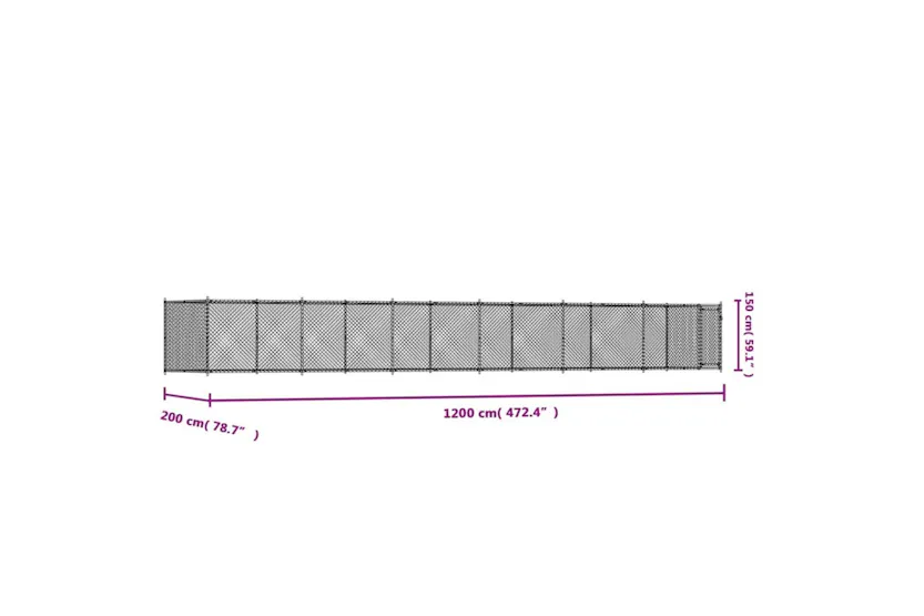 Vidaxl Dog Cage With Door Grey 12x2x15 M Galvanised Steel Vidaxl Dog Cage With Door Grey 12x2x15 M Galvanised Steel