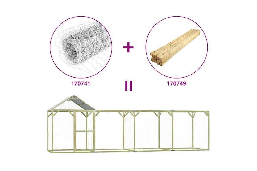Vidaxl Chicken Cage 6x15x2 M Impregnated Wood Pine Vidaxl Chicken Cage 6x15x2 M Impregnated Wood Pine