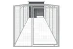 Vidaxl Dog House With Run Anthracite 110x609x110 Cm Galvanised Steel Vidaxl Dog House With Run Anthracite 110x609x110 Cm Galvanised Steel