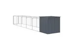 Vidaxl Dog House With Run Anthracite 110x609x110 Cm Galvanised Steel Vidaxl Dog House With Run Anthracite 110x609x110 Cm Galvanised Steel