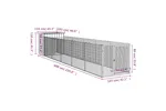 Vidaxl Dog House With Run Anthracite 110x609x110 Cm Galvanised Steel Vidaxl Dog House With Run Anthracite 110x609x110 Cm Galvanised Steel