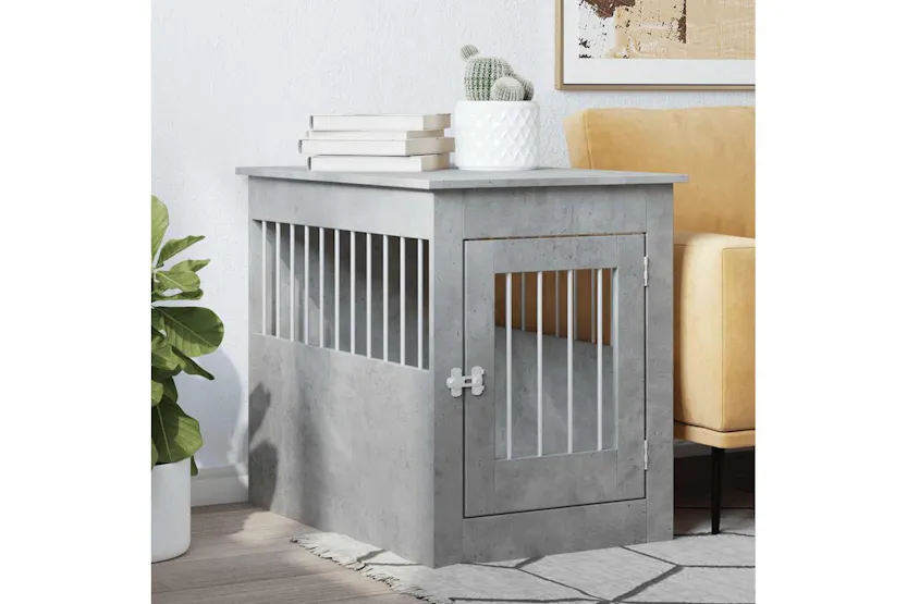 Vidaxl Dog Crate Furniture Concrete Grey 55x80x68 Cm Engineered Wood Vidaxl Dog Crate Furniture Concrete Grey 55x80x68 Cm Engineered Wood