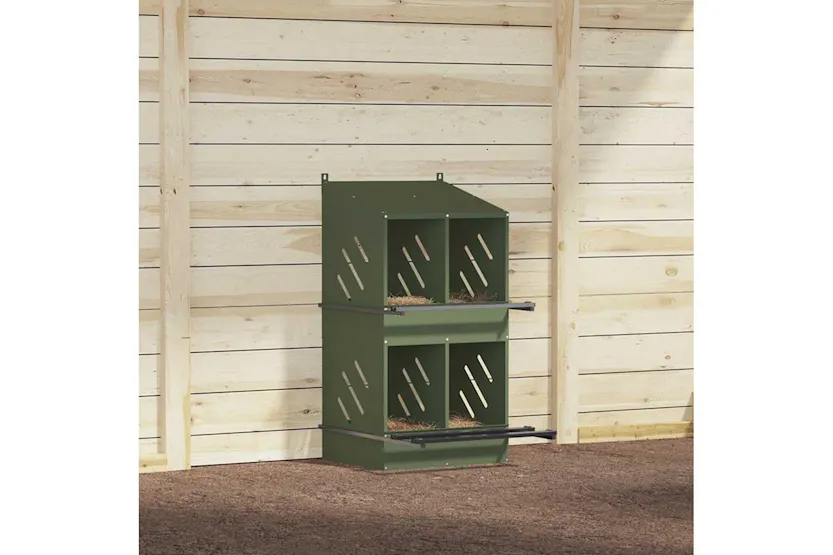 Vidaxl Chicken Nesting Box With 4 Compartments Olive Green Metal Vidaxl Chicken Nesting Box With 4 Compartments Olive Green Metal