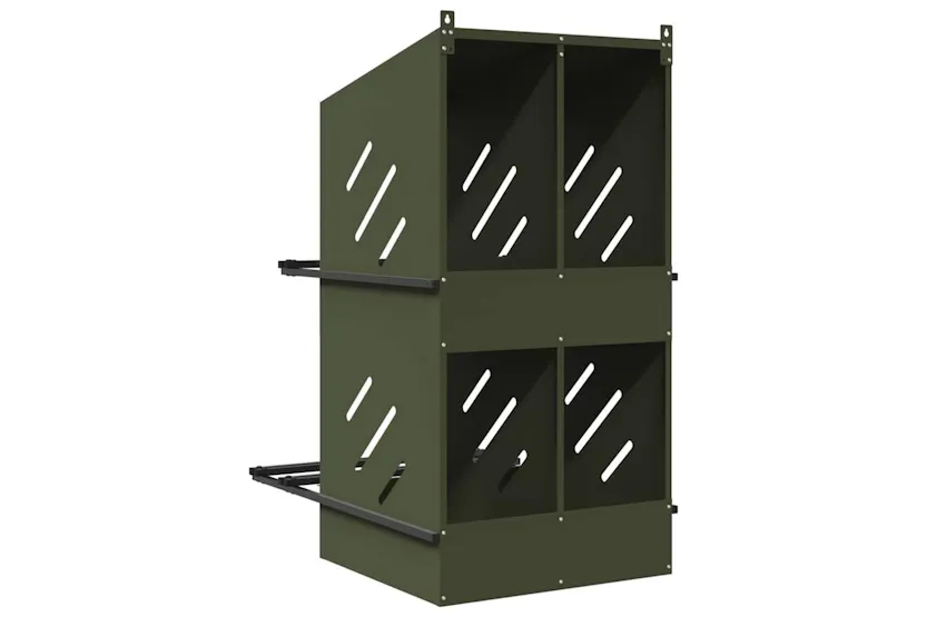 Vidaxl Chicken Nesting Box With 4 Compartments Olive Green Metal Vidaxl Chicken Nesting Box With 4 Compartments Olive Green Metal