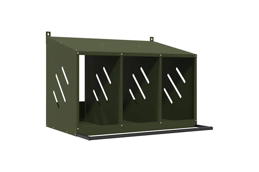 Vidaxl Chicken Nesting Box With 3 Compartments Olive Green Metal Vidaxl Chicken Nesting Box With 3 Compartments Olive Green Metal