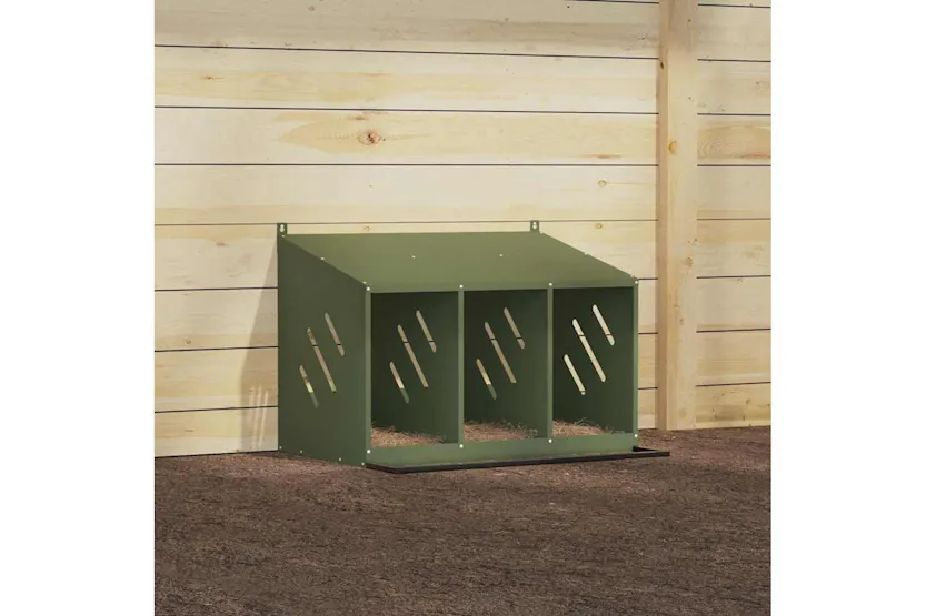 Vidaxl Chicken Nesting Box With 3 Compartments Olive Green Metal Vidaxl Chicken Nesting Box With 3 Compartments Olive Green Metal
