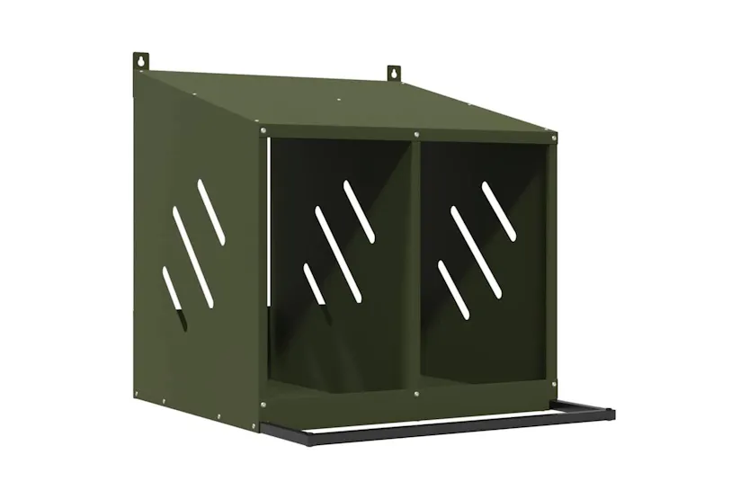 Vidaxl Chicken Nesting Box With 2 Compartments Olive Green Metal Vidaxl Chicken Nesting Box With 2 Compartments Olive Green Metal