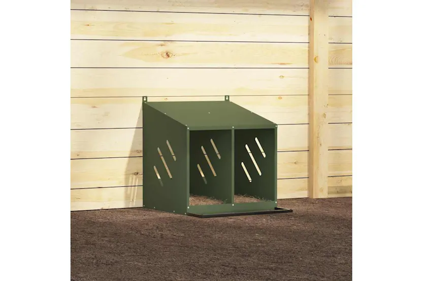 Vidaxl Chicken Nesting Box With 2 Compartments Olive Green Metal Vidaxl Chicken Nesting Box With 2 Compartments Olive Green Metal