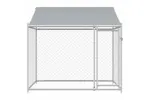 Vidaxl Dog Cage With Roof And Door Grey 2x2x2 M Galvanised Steel Vidaxl Dog Cage With Roof And Door Grey 2x2x2 M Galvanised Steel