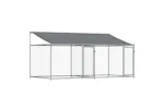 Vidaxl Dog Cage With Roof And Doors Grey 4x2x2 M Galvanised Steel Vidaxl Dog Cage With Roof And Doors Grey 4x2x2 M Galvanised Steel