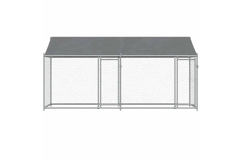 Vidaxl Dog Cage With Roof And Doors Grey 4x2x2 M Galvanised Steel Vidaxl Dog Cage With Roof And Doors Grey 4x2x2 M Galvanised Steel