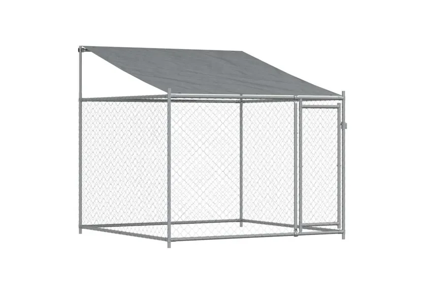 Vidaxl Dog Cage With Roof And Doors Grey 4x2x2 M Galvanised Steel Vidaxl Dog Cage With Roof And Doors Grey 4x2x2 M Galvanised Steel