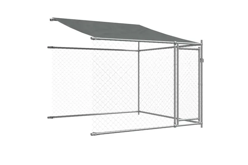Vidaxl Dog Cage With Roof And Doors Grey 4x2x2 M Galvanised Steel Vidaxl Dog Cage With Roof And Doors Grey 4x2x2 M Galvanised Steel