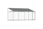 Vidaxl Dog Cage With Roof And Door Grey 4x2x2 M Galvanised Steel Vidaxl Dog Cage With Roof And Door Grey 4x2x2 M Galvanised Steel