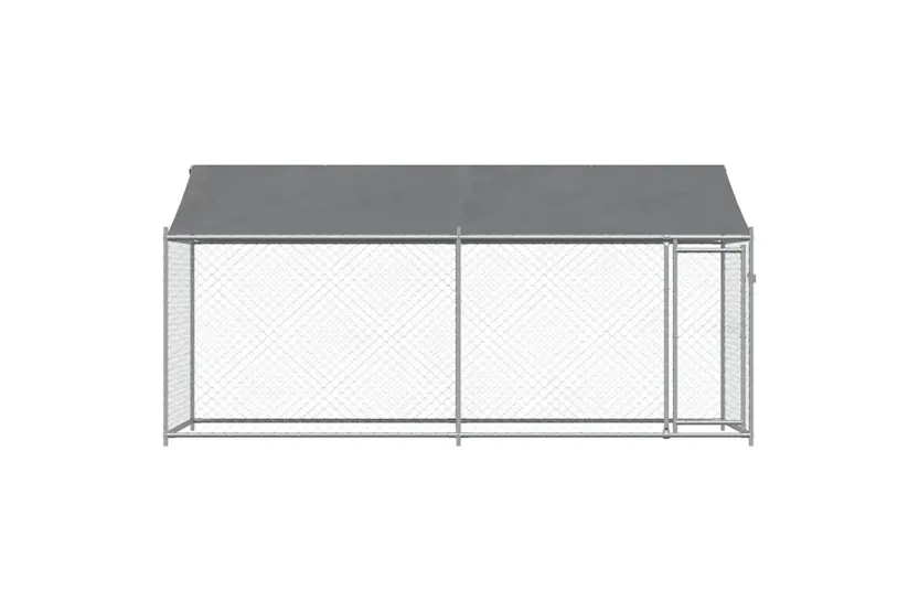 Vidaxl Dog Cage With Roof And Door Grey 4x2x2 M Galvanised Steel Vidaxl Dog Cage With Roof And Door Grey 4x2x2 M Galvanised Steel