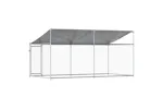 Vidaxl Dog Cage With Roof And Door Grey 4x2x2 M Galvanised Steel Vidaxl Dog Cage With Roof And Door Grey 4x2x2 M Galvanised Steel