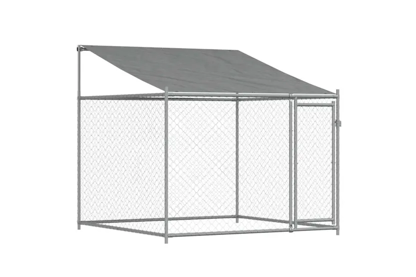 Vidaxl Dog Cage With Roof And Door Grey 4x2x2 M Galvanised Steel Vidaxl Dog Cage With Roof And Door Grey 4x2x2 M Galvanised Steel
