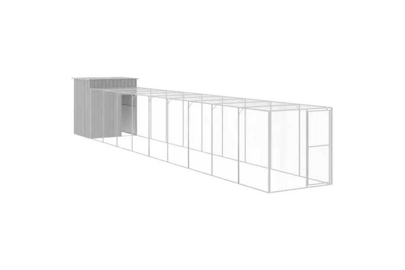 Vidaxl Chicken Cage With Run Light Grey 165x1067x181 Cm Galvanised Steel Vidaxl Chicken Cage With Run Light Grey 165x1067x181 Cm Galvanised Steel