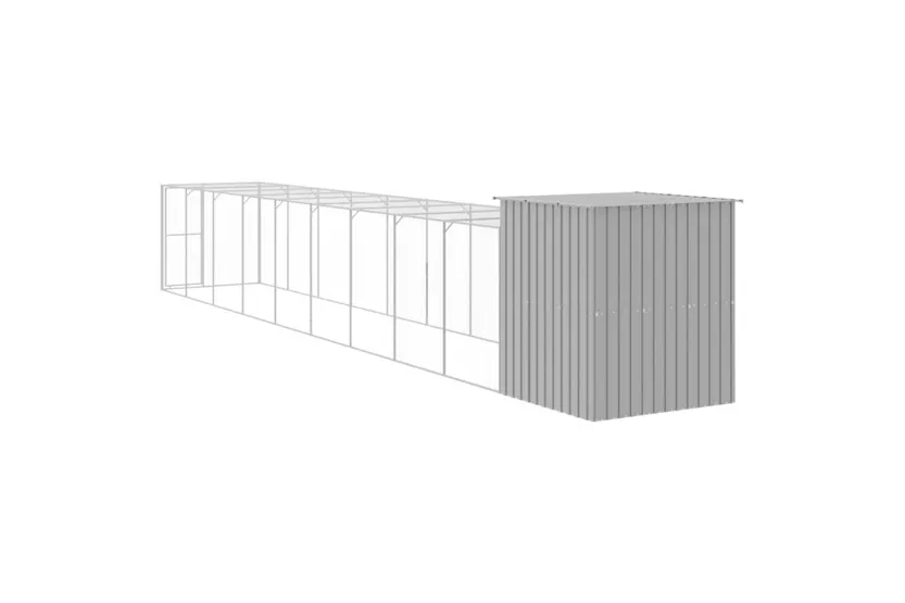 Vidaxl Chicken Cage With Run Light Grey 165x1067x181 Cm Galvanised Steel Vidaxl Chicken Cage With Run Light Grey 165x1067x181 Cm Galvanised Steel