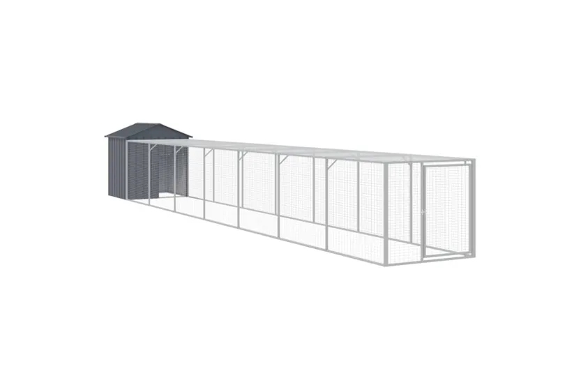 Vidaxl Chicken Cage With Run Anthracite 117x813x123 Cm Galvanised Steel Vidaxl Chicken Cage With Run Anthracite 117x813x123 Cm Galvanised Steel