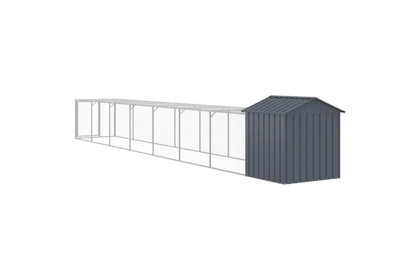 Vidaxl Chicken Cage With Run Anthracite 117x813x123 Cm Galvanised Steel Vidaxl Chicken Cage With Run Anthracite 117x813x123 Cm Galvanised Steel