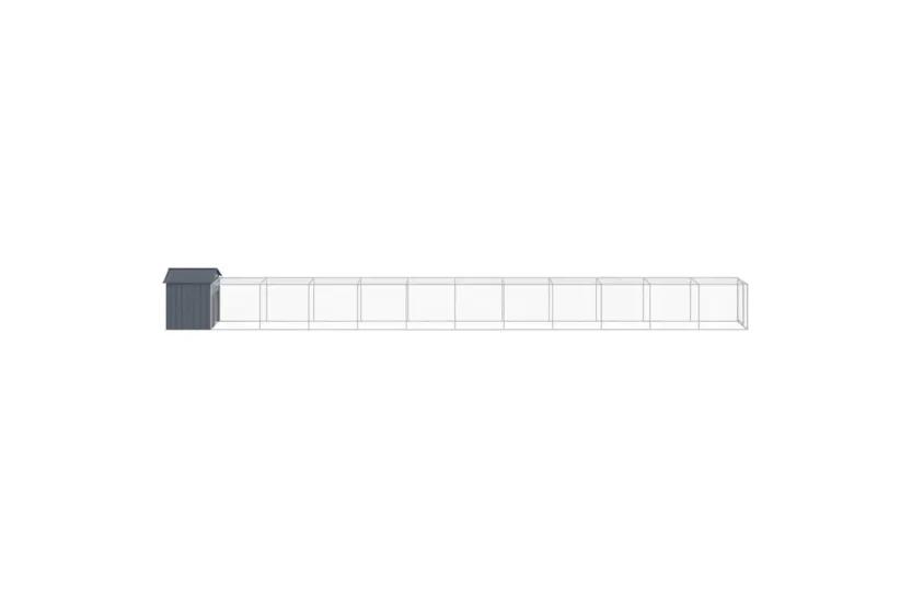 Vidaxl Chicken Cage With Run Anthracite 117x1221x123 Cm Galvanised Steel Vidaxl Chicken Cage With Run Anthracite 117x1221x123 Cm Galvanised Steel