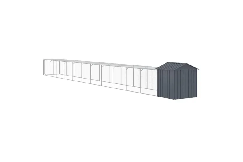 Vidaxl Chicken Cage With Run Anthracite 117x1221x123 Cm Galvanised Steel Vidaxl Chicken Cage With Run Anthracite 117x1221x123 Cm Galvanised Steel