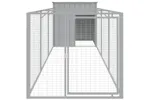 Vidaxl Dog House With Run Light Grey 110x405x110 Cm Galvanised Steel Vidaxl Dog House With Run Light Grey 110x405x110 Cm Galvanised Steel