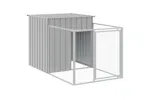 Vidaxl Dog House With Run Light Grey 110x813x110 Cm Galvanised Steel Vidaxl Dog House With Run Light Grey 110x813x110 Cm Galvanised Steel