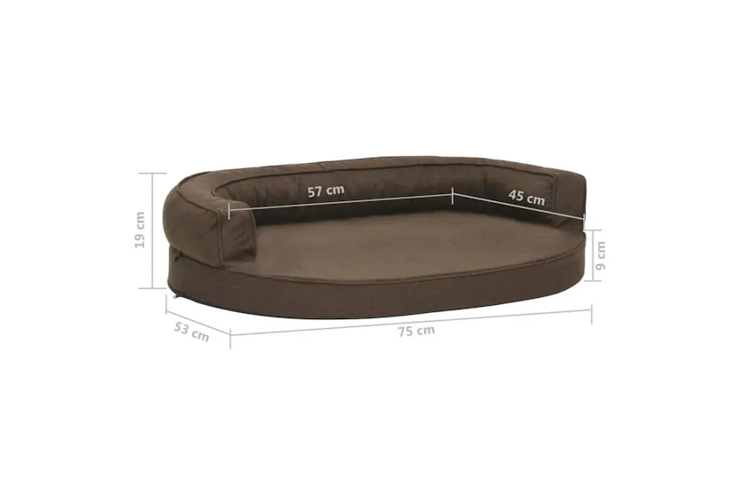 Vidaxl Ergonomic Dog Bed Mattress 75x53 Cm Linen Look Brown Vidaxl Ergonomic Dog Bed Mattress 75x53 Cm Linen Look Brown