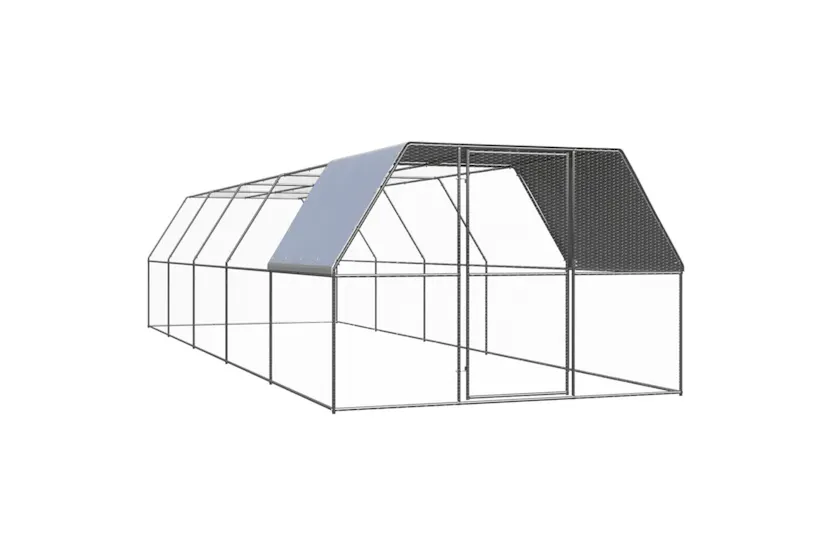 Vidaxl Outdoor Chicken Cage 3x10x2 M Galvanised Steel Vidaxl Outdoor Chicken Cage 3x10x2 M Galvanised Steel