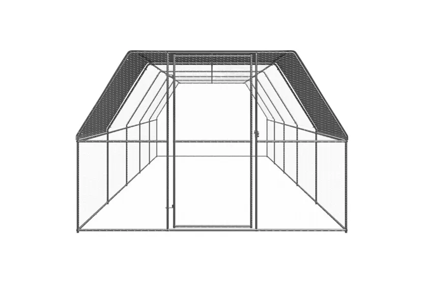 Vidaxl Outdoor Chicken Cage 3x10x2 M Galvanised Steel Vidaxl Outdoor Chicken Cage 3x10x2 M Galvanised Steel