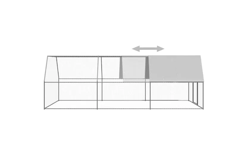 Vidaxl Outdoor Chicken Cage 3x6x2 M Galvanised Steel Vidaxl Outdoor Chicken Cage 3x6x2 M Galvanised Steel