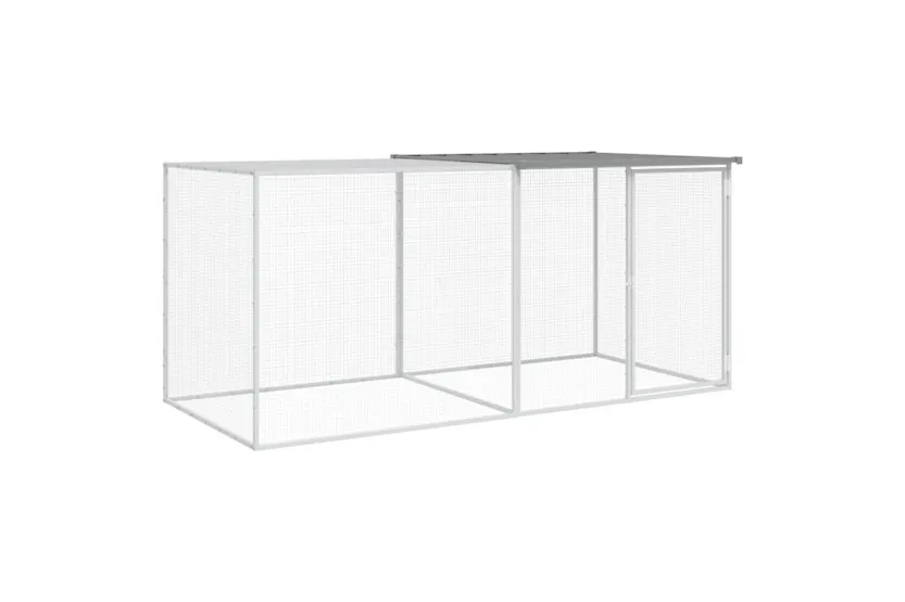 Vidaxl Chicken Cage With Roof Light Grey 203x98x90 Cm Galvanised Steel Vidaxl Chicken Cage With Roof Light Grey 203x98x90 Cm Galvanised Steel