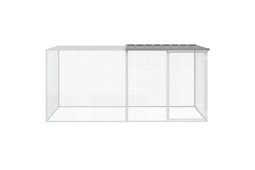 Vidaxl Chicken Cage With Roof Light Grey 203x98x90 Cm Galvanised Steel Vidaxl Chicken Cage With Roof Light Grey 203x98x90 Cm Galvanised Steel