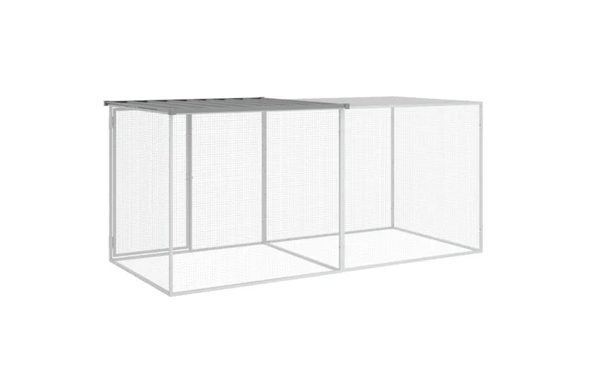 Vidaxl Chicken Cage With Roof Light Grey 203x98x90 Cm Galvanised Steel Vidaxl Chicken Cage With Roof Light Grey 203x98x90 Cm Galvanised Steel