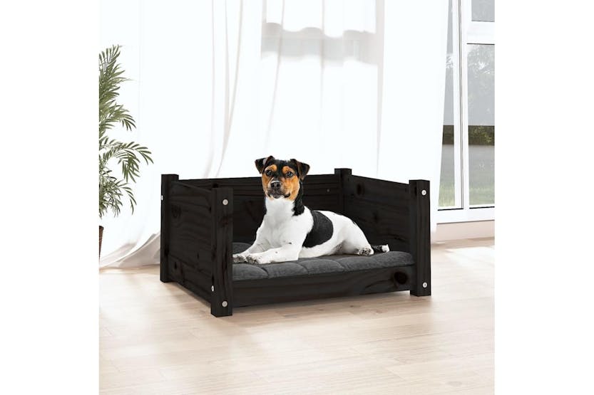 Vidaxl Dog Bed Black 555x455x28 Cm Solid Pine Wood Vidaxl Dog Bed Black 555x455x28 Cm Solid Pine Wood