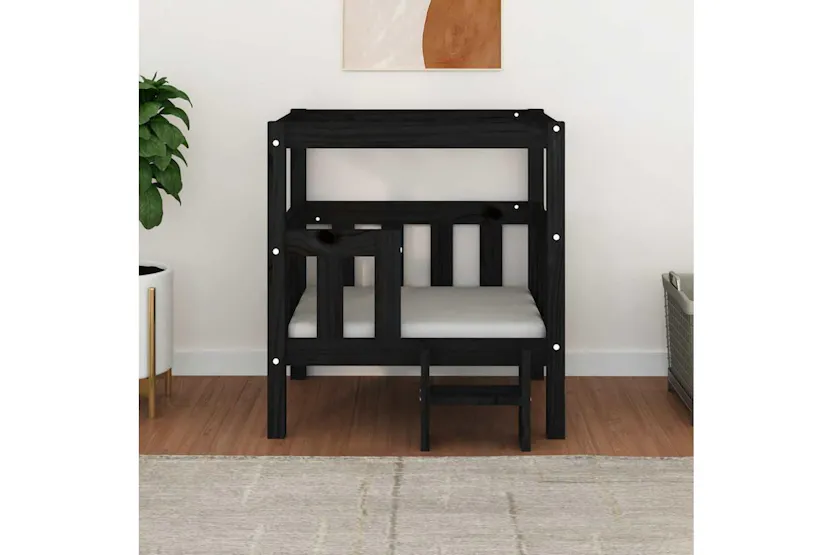 Vidaxl Dog Bed Black 655x505x70 Cm Solid Wood Pine Vidaxl Dog Bed Black 655x505x70 Cm Solid Wood Pine