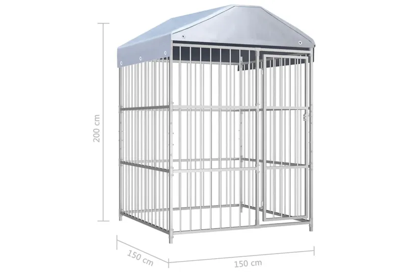 Vidaxl Outdoor Dog Kennel With Roof 150x150x200 Cm Vidaxl Outdoor Dog Kennel With Roof 150x150x200 Cm