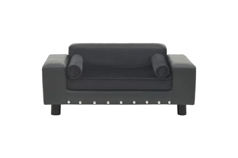Vidaxl Dog Sofa Dark Grey 81x43x31 Cm Plush And Faux Leather Vidaxl Dog Sofa Dark Grey 81x43x31 Cm Plush And Faux Leather