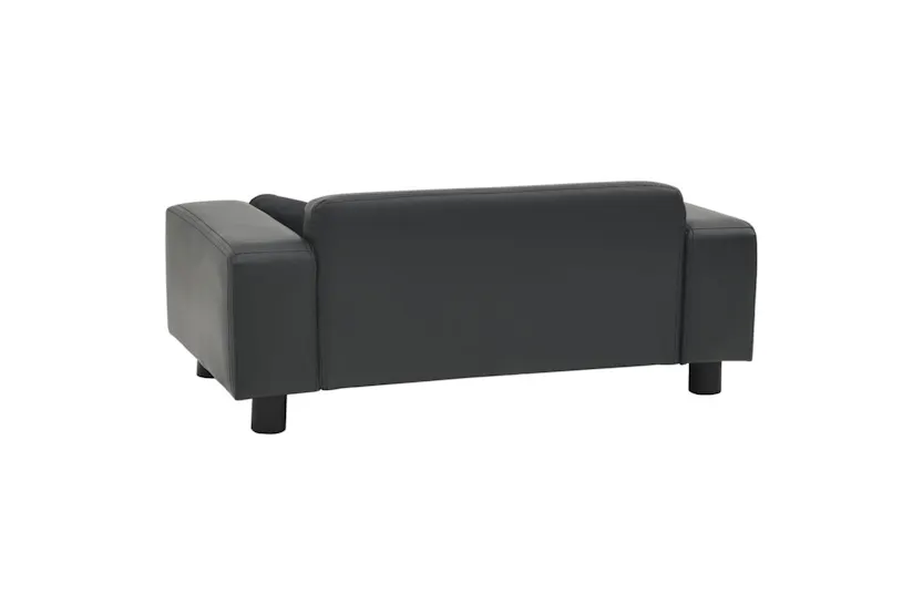 Vidaxl Dog Sofa Dark Grey 81x43x31 Cm Plush And Faux Leather Vidaxl Dog Sofa Dark Grey 81x43x31 Cm Plush And Faux Leather