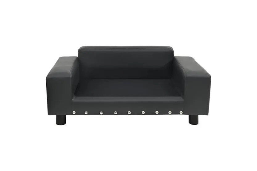 Vidaxl Dog Sofa Dark Grey 81x43x31 Cm Plush And Faux Leather Vidaxl Dog Sofa Dark Grey 81x43x31 Cm Plush And Faux Leather