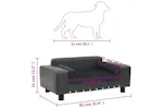 Vidaxl Dog Sofa Dark Grey 81x43x31 Cm Plush And Faux Leather Vidaxl Dog Sofa Dark Grey 81x43x31 Cm Plush And Faux Leather